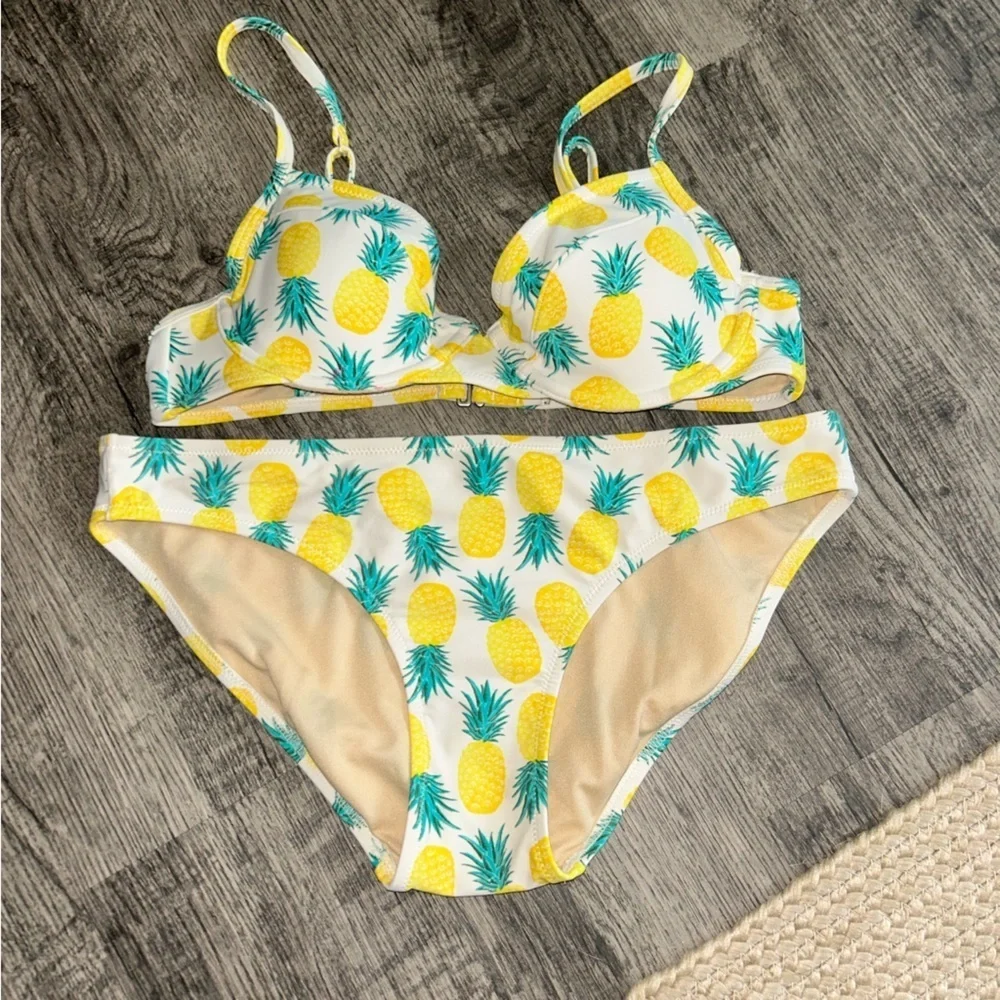 Pineapple Print Swim Set